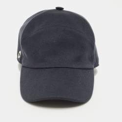 Pre Owned Loro Piana Blue Cashmere Felt Baseball Cap L