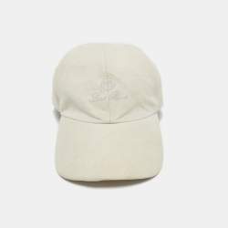 Pre Owned Loro Piana Grey Cotton Blend Baseball Cap XL