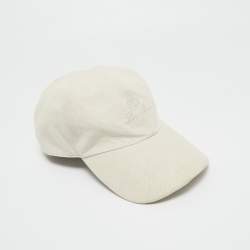 Pre Owned Loro Piana Grey Cotton Blend Baseball Cap XL