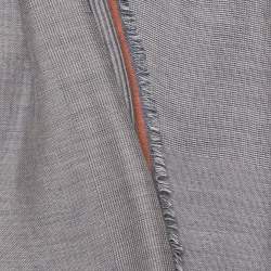 Pre Owned Loro Piana Grey Cashmere & Cotton Blend Gauze Scarf
