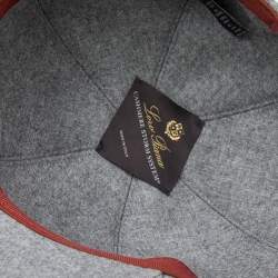 Pre Owned Loro Piana Grey Logo Embroidered Cashmere Baseball Cap M