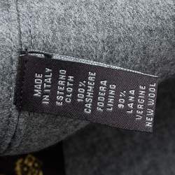 Pre Owned Loro Piana Grey Logo Embroidered Cashmere Baseball Cap M