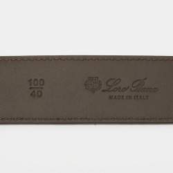 Pre Owned Loro Piana Dark Brown Suede Buckle Belt 100CM