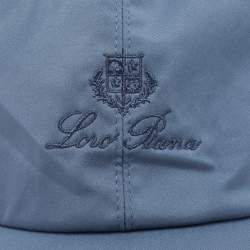 Pre Owned Loro Piana Seaweed Blue/Ivory Technical Fabric Storm System Baseball Cap S