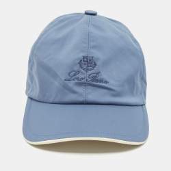 Pre Owned Loro Piana Seaweed Blue/Ivory Technical Fabric Storm System Baseball Cap S