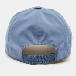 Pre Owned Loro Piana Seaweed Blue/Ivory Technical Fabric Storm System Baseball Cap S