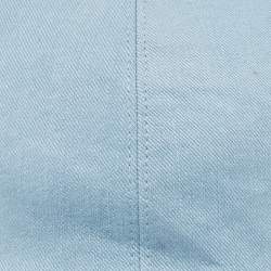 Pre Owned Loro Piana Blue Linen Cotton Rain System Cap M