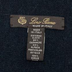 Pre Owned Loro Piana Navy Blue Berretto Cashmere & Alpaca Beanie Hat
