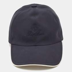 Loro Piana Navy Blue Logo Embroidered Microfibre Storm System Baseball Cap M