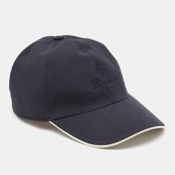 Loro Piana Navy Blue Logo Embroidered Microfibre Storm System Baseball Cap M