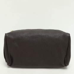 Loro Piana Brown Leather Dopp Kit Pouch