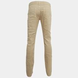 Pre Owned Loro Piana Cream Cotton Blend Relaxed Fit Trousers L