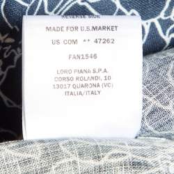 Pre Owned Loro Piana Blue Andre Floral Print Linen Buttoned-Up Shirt S