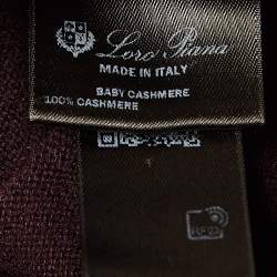 Pre Owned Loro Piana Burgundy Cashmere Knit Aspen Polo Sweatshirt L