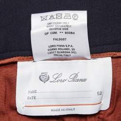 Pre Owned Loro Piana Navy Blue Wool Leisure City Straight Leg Trousers XL