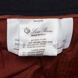 Pre Owned Loro Piana Navy Blue Wool Leisure City Straight Leg Trousers XL