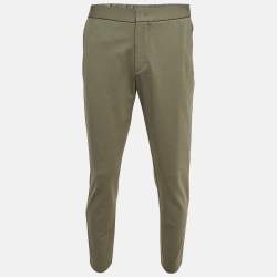 Pre Owned Loro Piana Green Wool Blend Straight Leg Tailored Trousers XL