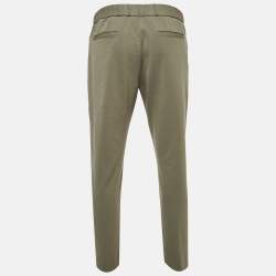 Pre Owned Loro Piana Green Wool Blend Straight Leg Tailored Trousers XL