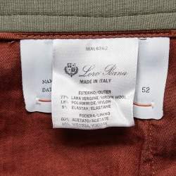 Pre Owned Loro Piana Green Wool Blend Straight Leg Tailored Trousers XL