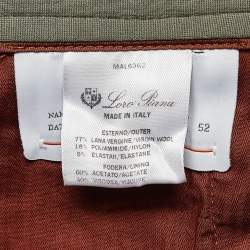 Pre Owned Loro Piana Green Wool Blend Straight Leg Tailored Trousers XL