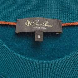 Pre Owned Loro Piana Green Cotton Embroidered Sweatshirt S