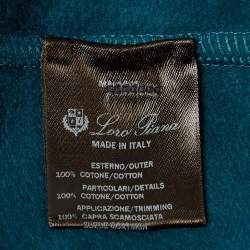 Pre Owned Loro Piana Green Cotton Embroidered Sweatshirt S