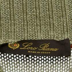 Loro Piana Light Green Linen Knit Button Front Cardigan L