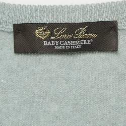 Pre Owned Loro Piana Grey Cashmere Knit V-Neck Sweater XXXL