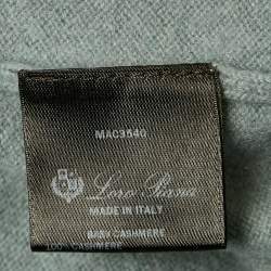 Pre Owned Loro Piana Grey Cashmere Knit V-Neck Sweater XXXL