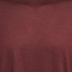 Pre Owned Loro Piana Burgundy Jersey Crew T-Shirt XL