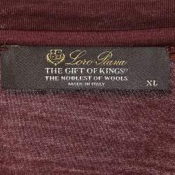 Pre Owned Loro Piana Burgundy Jersey Crew T-Shirt XL