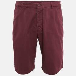 Loro Piana Burgundy Cotton Chino Shorts XXL