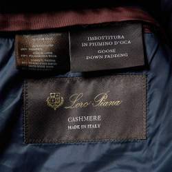 Pre Owned Loro Piana Grey Cashmere Quilted Down Jacket L