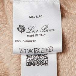 Pre Owned Loro Piana Pink Cashmere Half-Zip Roadster Mezzocollo Sweater L