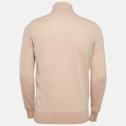 Pre Owned Loro Piana Pink Cashmere Half-Zip Roadster Mezzocollo Sweater L