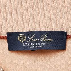 Pre Owned Loro Piana Pink Cashmere Half-Zip Roadster Mezzocollo Sweater L