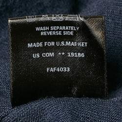 Pre Owned Loro Piana Blue Cashmere Knit V-Neck Sweatshirt M