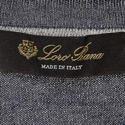 Pre Owned Loro Piana Blue Cashmere Knit V-Neck Sweatshirt M