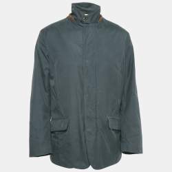 Loro Piana Charcoal Grey Nylon Blend Zip-Up Jacket M