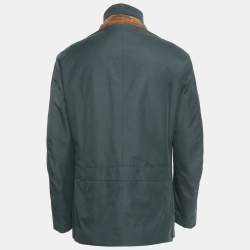 Loro Piana Charcoal Grey Nylon Blend Zip-Up Jacket M