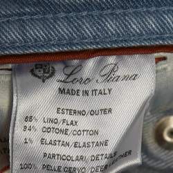 Pre Owned Loro Piana Blue Linen Blend Slim Fit Pants S