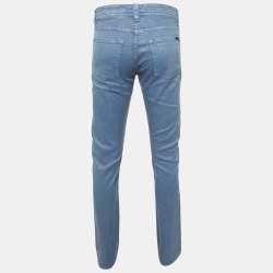 Pre Owned Loro Piana Blue Linen Blend Slim Fit Pants S