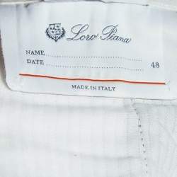 Pre Owned Loro Piana Navy Blue Linen Blend Slim Fit Tapered Pants M