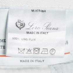 Pre Owned Loro Piana Navy Blue Linen Blend Slim Fit Tapered Pants M