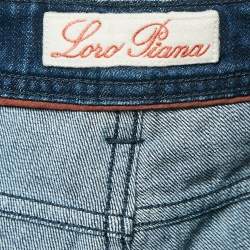 Pre Owned Loro Piana Blue Denim 5 Tasche Slim Jeans S Waist 32"