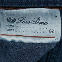 Pre Owned Loro Piana Blue Cotton 5 Tasche Slim Pants M