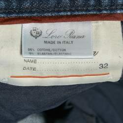 Pre Owned Loro Piana Blue Denim Tasche Slim Jeans S Waist 32"