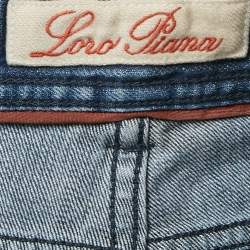Pre Owned Loro Piana Blue Denim Tasche Slim Jeans S Waist 32"
