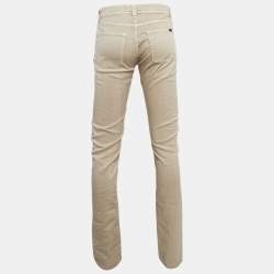 Pre Owned Loro Piana Beige Cotton Straight Leg Pants S