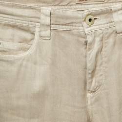 Pre Owned Loro Piana Beige Cotton Straight Leg Pants S